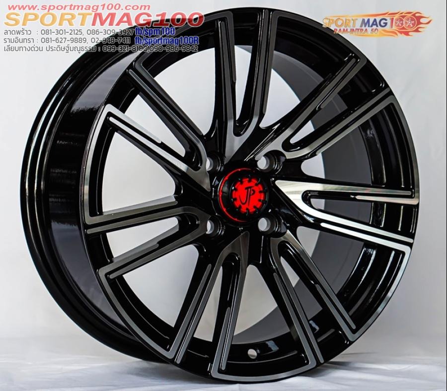ล้อแม็กใหม่ JP SCR Racing10 4รู100 ET35 ดำหน้าเงา 7-15นิ้ว