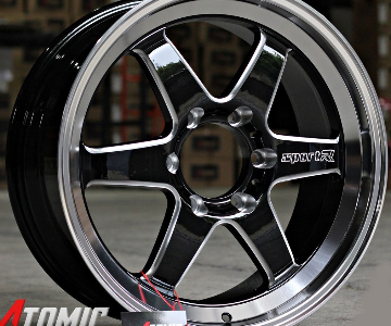 ล้อแม็กใหม่ Atomic SportRR 6รู139 ET35 ดำมิลลิ่งขอบเงา 8.5-18นิ้ว(สำหรับกระบะไม่เน้นยื่น และ H1)