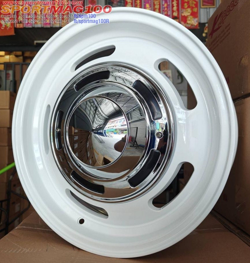 ล้อแม็กวินเทจ DEAN 5รู100/114.3 ET20 สีขาว กว้าง7 ขอบ16นิ้ว 