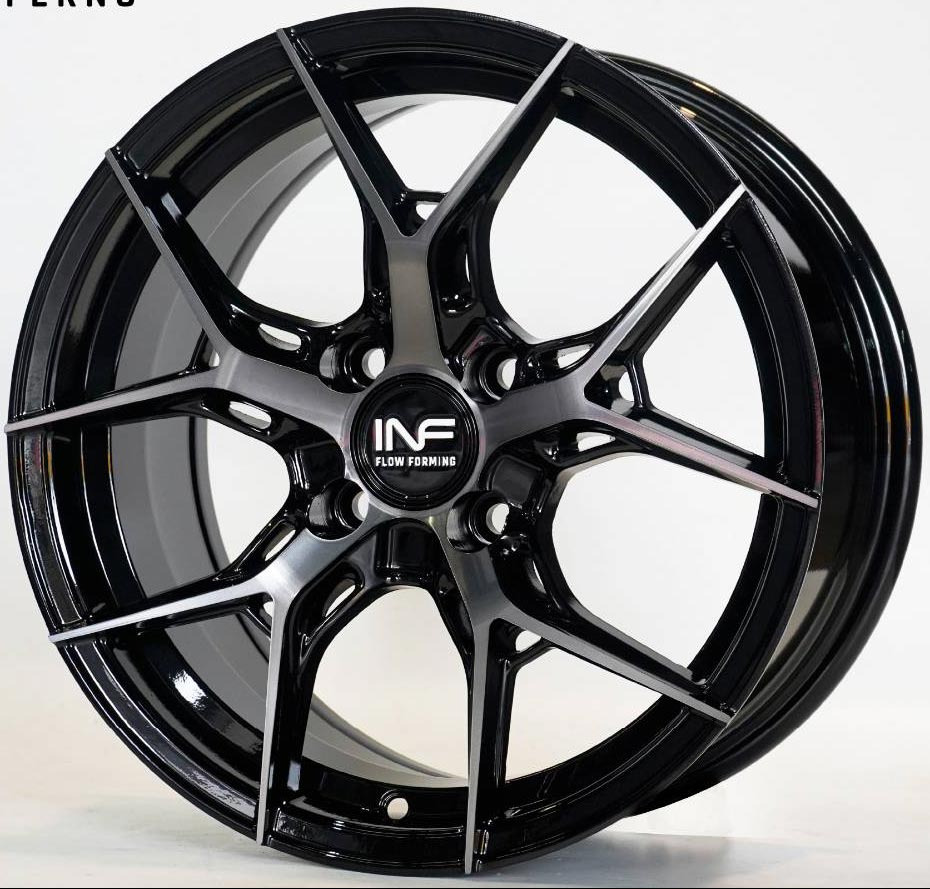 ล้อแม็ก Inferno AJL01 4รู100 ET 35 ดำหน้าเงาแลคดำ กว้าง7 ขอบ15นิ้ว
