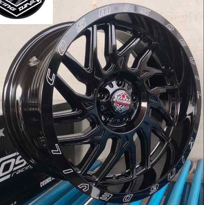 ล้อแม็ก Cosmis King Devil 5รู114.3 ET0 ดำมิลลิ่งตัวอักษร กว้าง9 ขอบ18นิ้ว