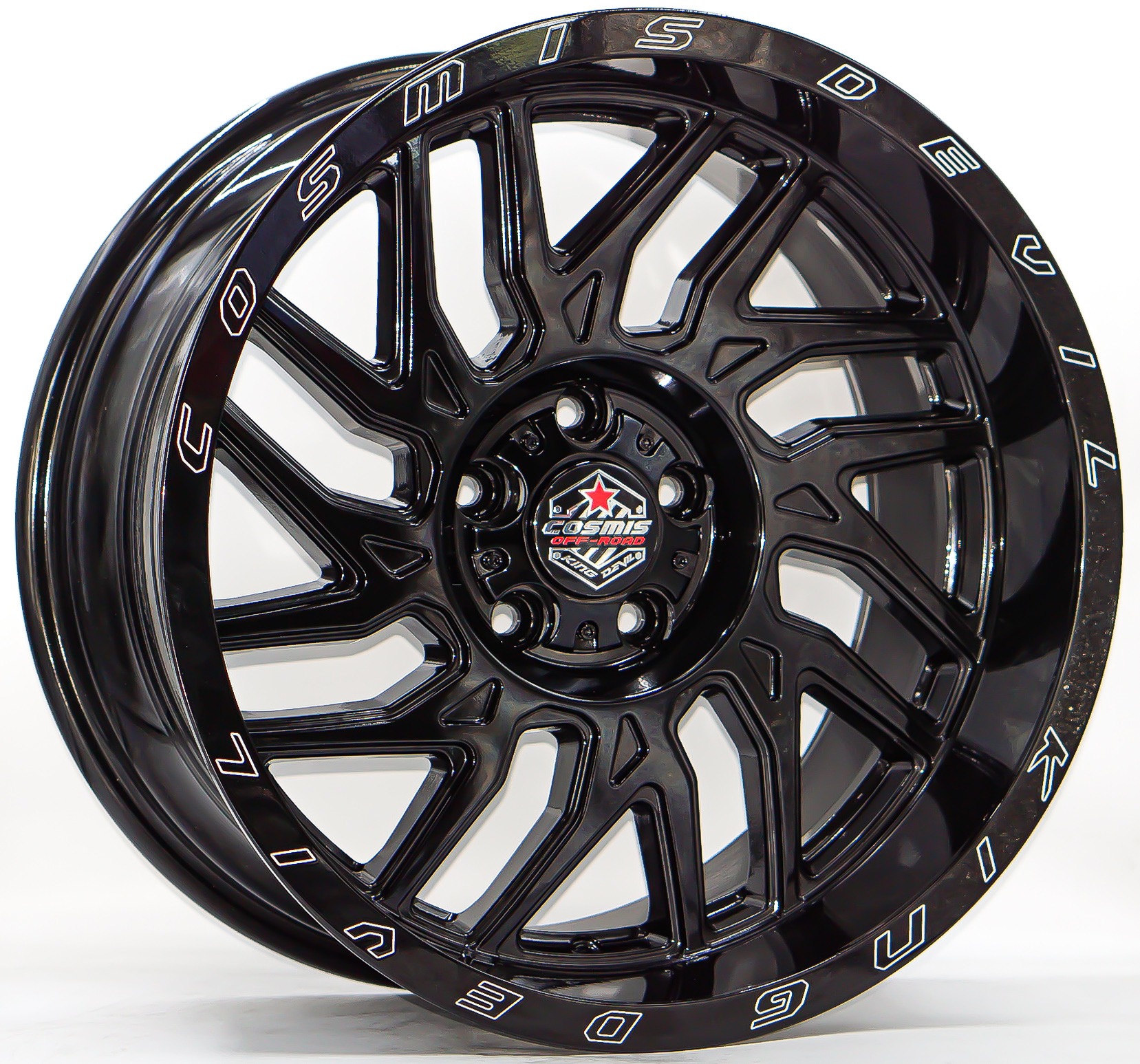 ล้อแม็ก Cosmis King Devil 5รู114.3 ET0 ดำมิลลิ่งตัวอักษร กว้าง9 ขอบ18นิ้ว