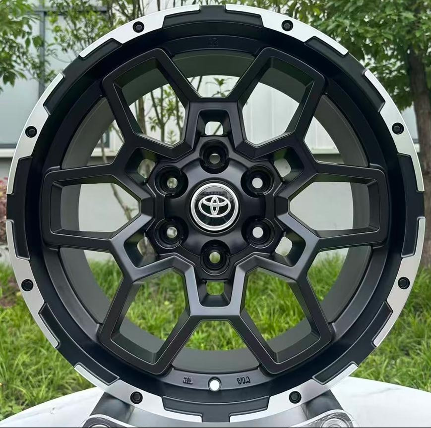 ล้อแม็ก Toyota HR2601 6รู139.7 ET10 ดำด้านขอบเงา กว้าง9 ขอบ18นิ้ว