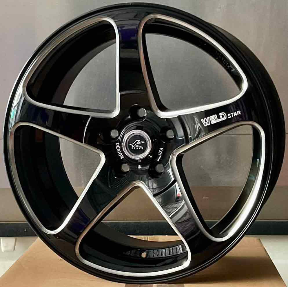 ล้อแม็ก Weld 543 FF43 5รู114.3 ET35 ดำมิลลิ่ง ดำหน้าทองแดง ดำมิลลิ่งแดง กว้าง8.5 ขอบ18นิ้ว
