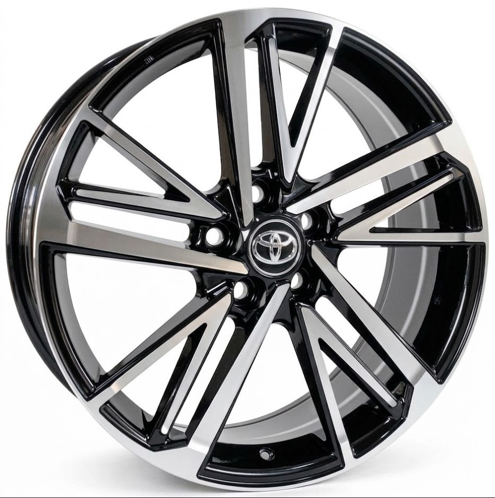 ล้อแม็กลาย Toyota 5รู114.3 ET50 สีดำหน้าเงา กว้าง8 ขอบ19นิ้ว 