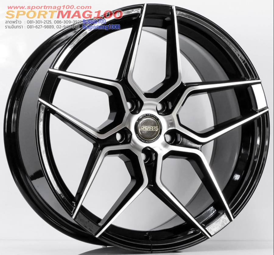 ล้อแม็กใหม่ SSW S366 5รู114 ET38 ดำหน้าเงา 8-18นิ้ว 
