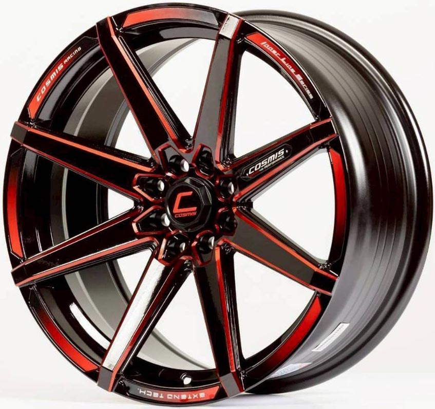 ล้อแม็ก Cosmis Innerlin EuroSpec 4รู100/114 ET30 ดำมิลลิ่งแดง กว้าง7.5 ขอบ17นิ้ว