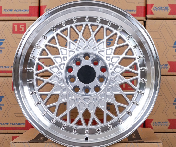 ล้อแม็กลาย BBS RS ขอบ17นิ้ว 5รู100/114 ET35 ซิลเวอร์ขอบเงา กว้าง 8นิ้ว 