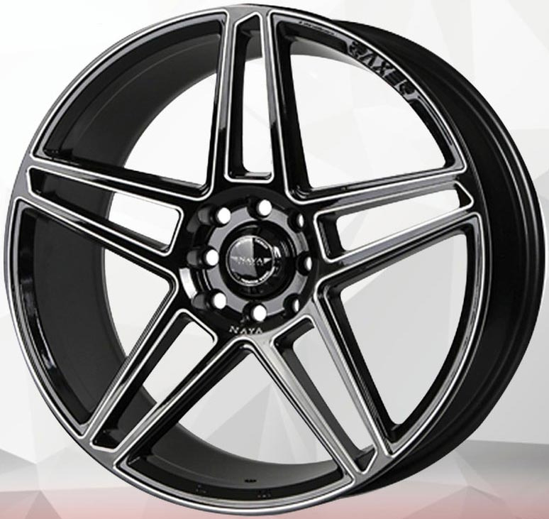 ล้อแม็ก Flowforming NAYA Raxer.5 ขอบ17นิ้ว กว้าง7.5นิ้ว 4รู100/114.3 Offset38 สีดำมิลลิ่ง 