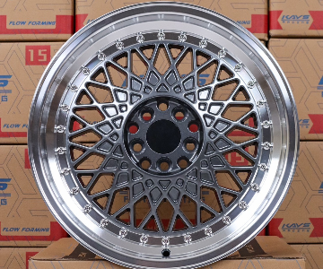 ล้อแม็กลาย BBS RS ขอบ17นิ้ว 5รู100/114 ET35 ซิลเวอร์ขอบเงา กว้าง 8นิ้ว 