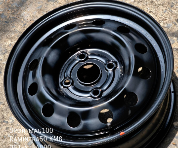 กระทะล้อ Wuling Bingro ขอบ15นิ้ว 4รู114.3 CB56.6 สีดำ(รามอินทรา)