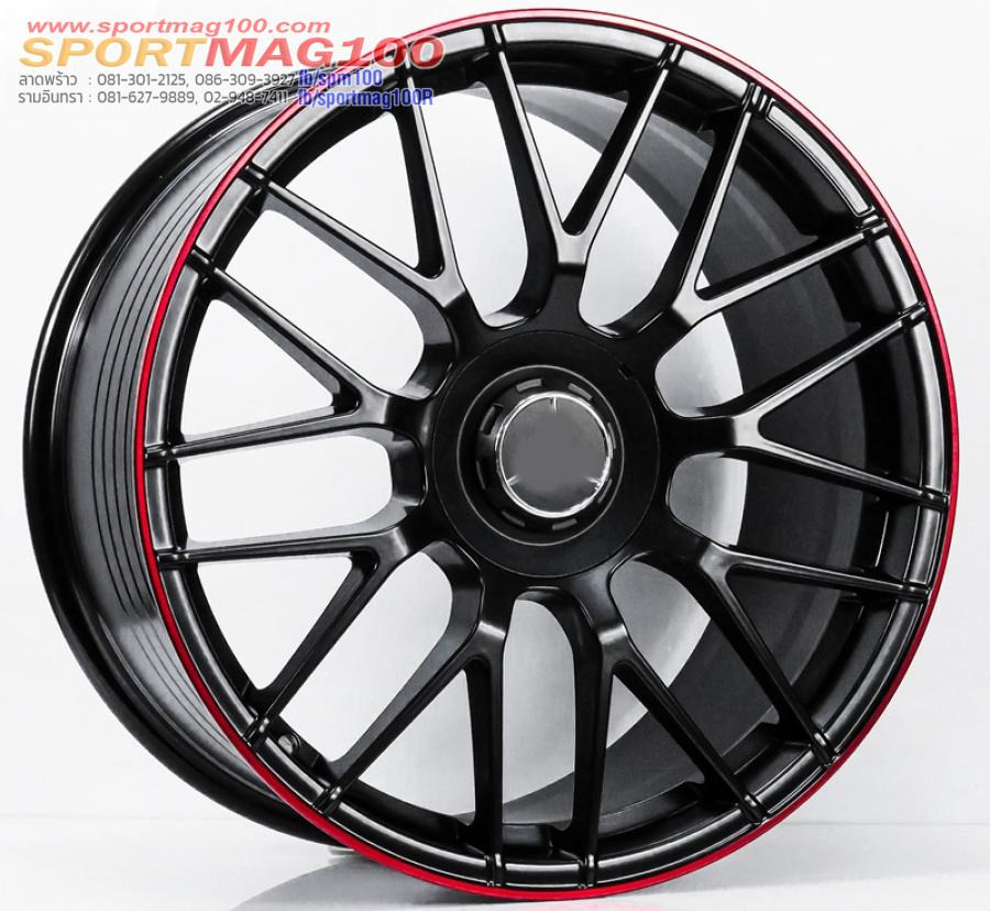 ล้อแม็กใหม่เบา FlowForming GTC Rordster 5รู112 ดำขอบแดง Offset35-38 กว้าง F8 R9 ขอบ19