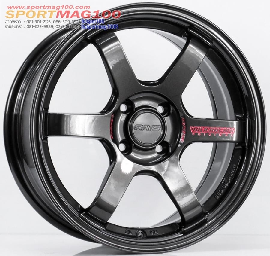 ล้อแม็กใหม่เบา Flowforming AOW TE37 Sonic 4รู100 ไดมอนด์แบล็คหยอดแดง Offset35 กว้าง7 ขอบ16นิ้ว