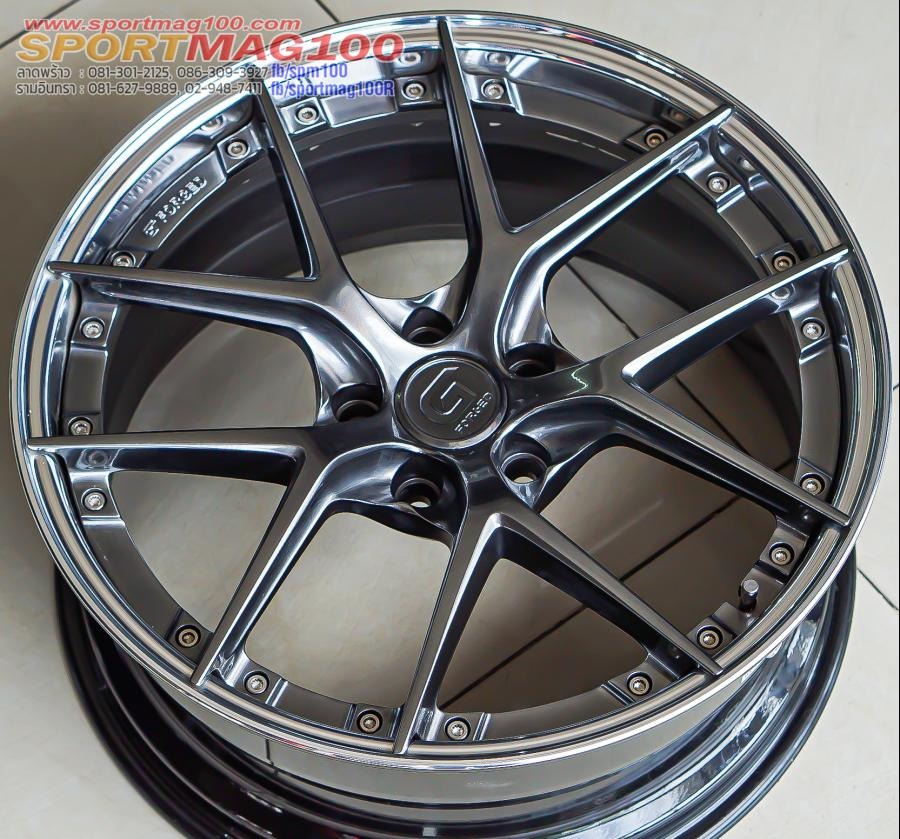 ล้อแม็กแท้วันเดียว G-Forged GF08 5รู114 สีไฮเปอร์ดาร์คขอบเงา ET32 8.5-19นิ้ว (รามอินทรา)
