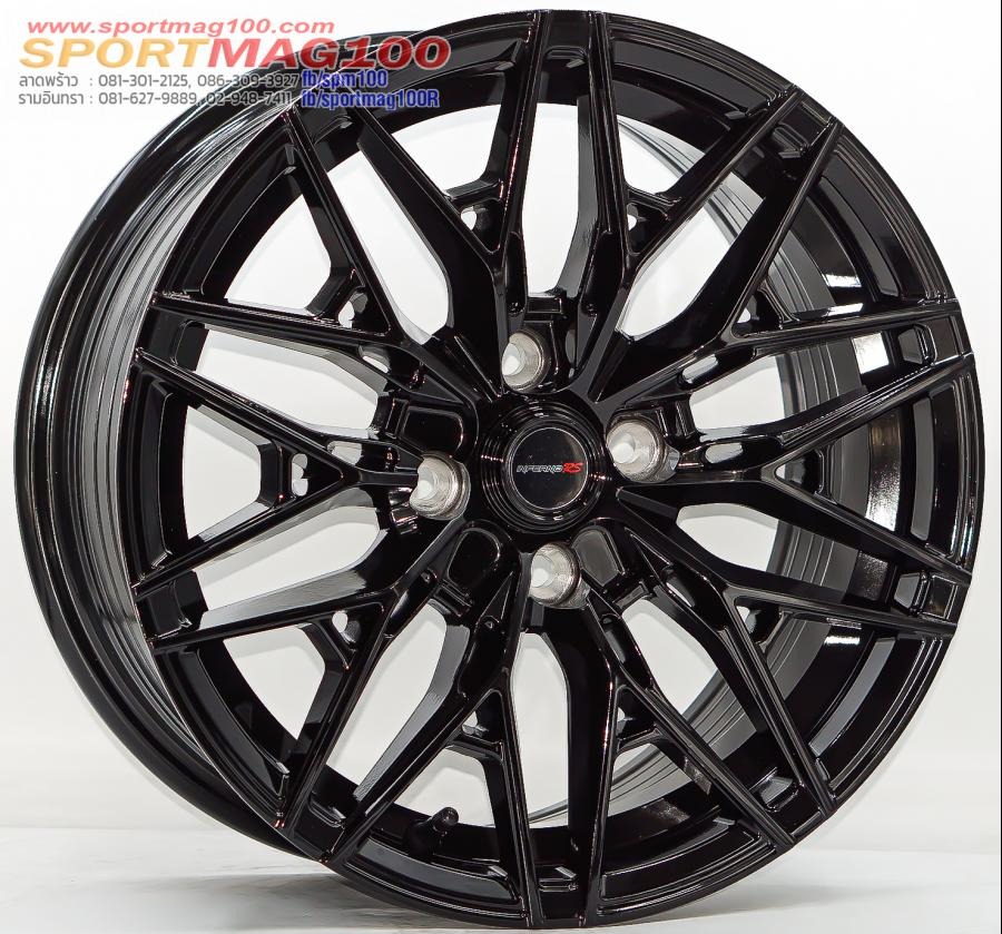 ล้อแม็ก INFERNO 5049 4รู100 ET35 ดำแวว 7-15นิ้ว