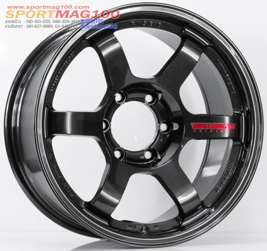 ล้อแม็ก AOW10 TE37 Sonic FlowForming 6รู139 สีไดมอนด์แบล็ค เลเซอร์สีแดง Offset0 กว้าง 9นิ้ว ขอบ 18นิ้ว