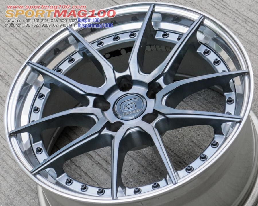 ล้อแม็กแท้2ชิ้นมือสอง G-Forged GF04 สีBrusSilverBlackCL 5รู112 สเปค F8.5 R9.5นิ้ว Offset35-38 ขอบ 18นิ้ว(ลาดพร้าว)