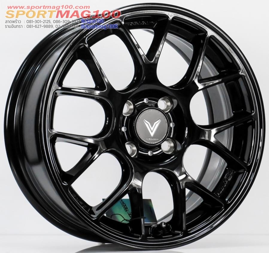 ล้อแม็ก Lenso Eurospeed Litetech+ FlowForming ขอบ 15 กว้าง 6.5นิ้ว 4รู100 Offset38 สีดำเงา