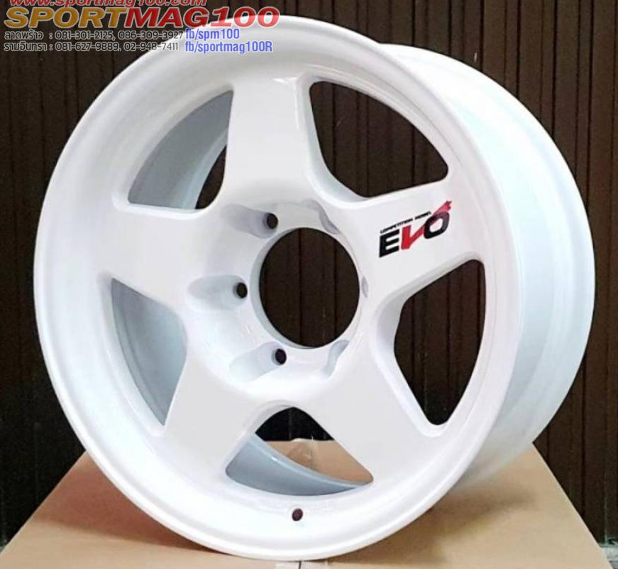 ล้อแม็ก Kspeed Evo Rally 6รู139.7 ET10 สีขาว กว้าง8 ขอบ16นิ้ว