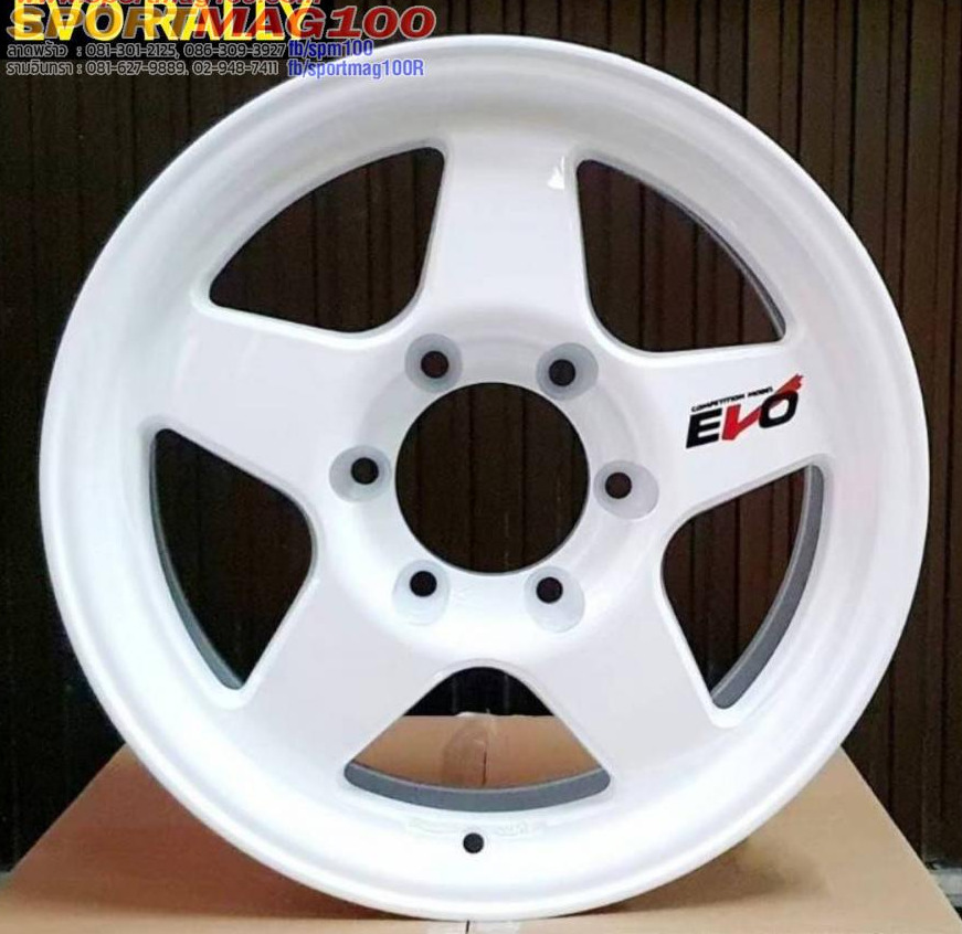 ล้อแม็ก Kspeed Evo Rally 6รู139.7 ET10 สีขาว กว้าง8 ขอบ16นิ้ว