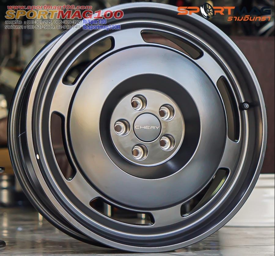 ล้อแม็กติดรถ Chery V23 ขอบ19 5รู108 ดำด้าน กว้าง 7.5 Offset43 (รามอินทรา)