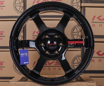 ล้อแม็ก TE37 4x4 6รู114.3 ET20 สีดำหยอดแดง กว้าง9-18นิ้ว(นาวาร่า) 