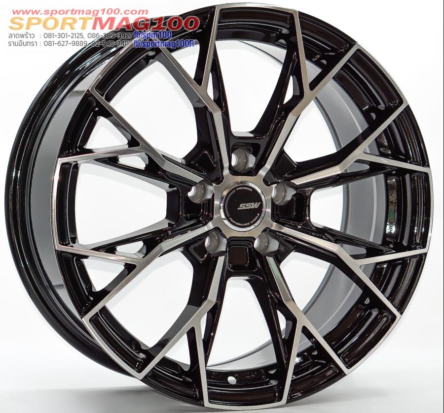 ล้อแม็กใหม่ SSW 389 ขอบ 18นิ้ว กว้าง 8.5นิ้ว 5รู108 Offset38 ดำเงา