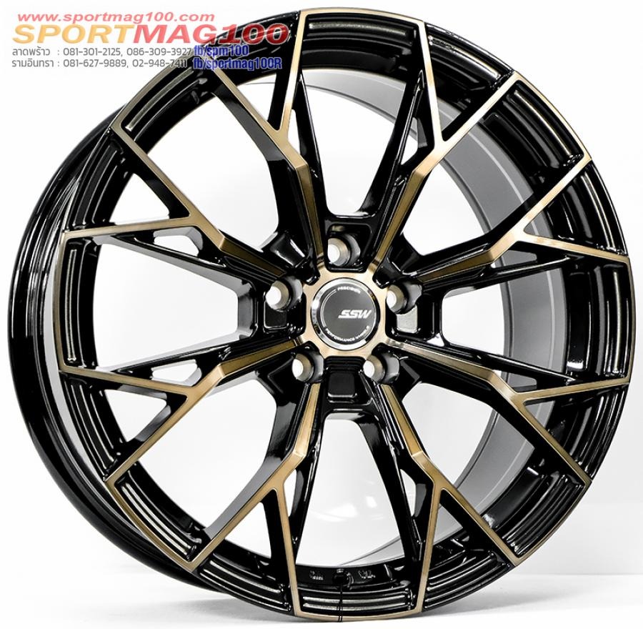 ล้อแม็ก SSW S389 ขอบ18นิ้ว กว้าง8นิ้ว 5รู108 Offset38 สีดำหน้าชา