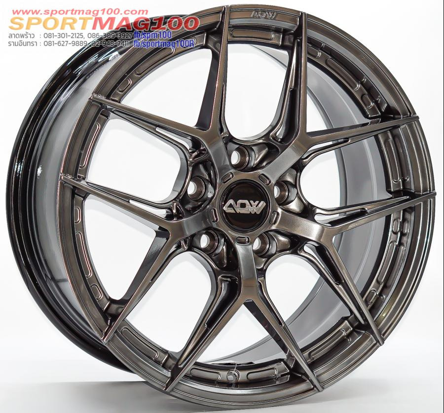 ล้อแม็ก AOW20 5รู114.3/112 Offset35 สีไฮเปอร์แบล็ค กว้าง8.5 ขอบ18นิ้ว