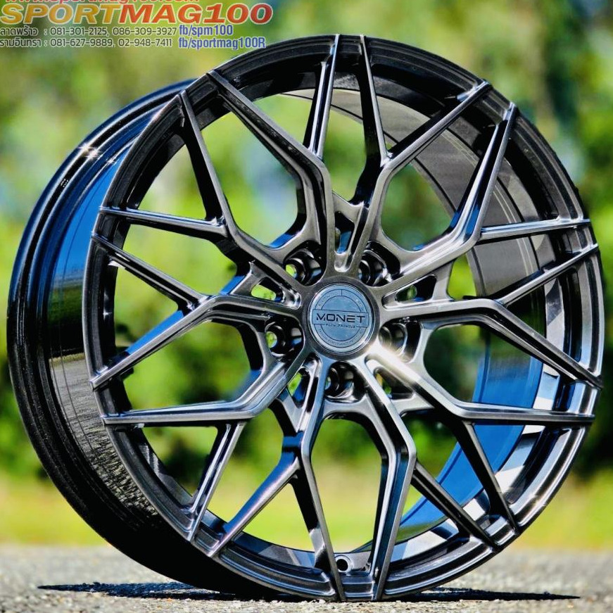 ล้อแม็ก Monet FlowForming 5รู108 Offset35 สีไฮเปอร์แบล็ค กว้าง8.5 ขอบ18นิ้ว