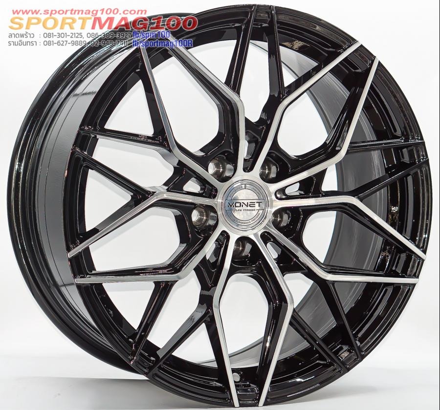 ล้อแม็ก Monet FlowForming 5รู108 Offset35 สีดำหน้าเงา กว้าง8.5 ขอบ18นิ้ว 