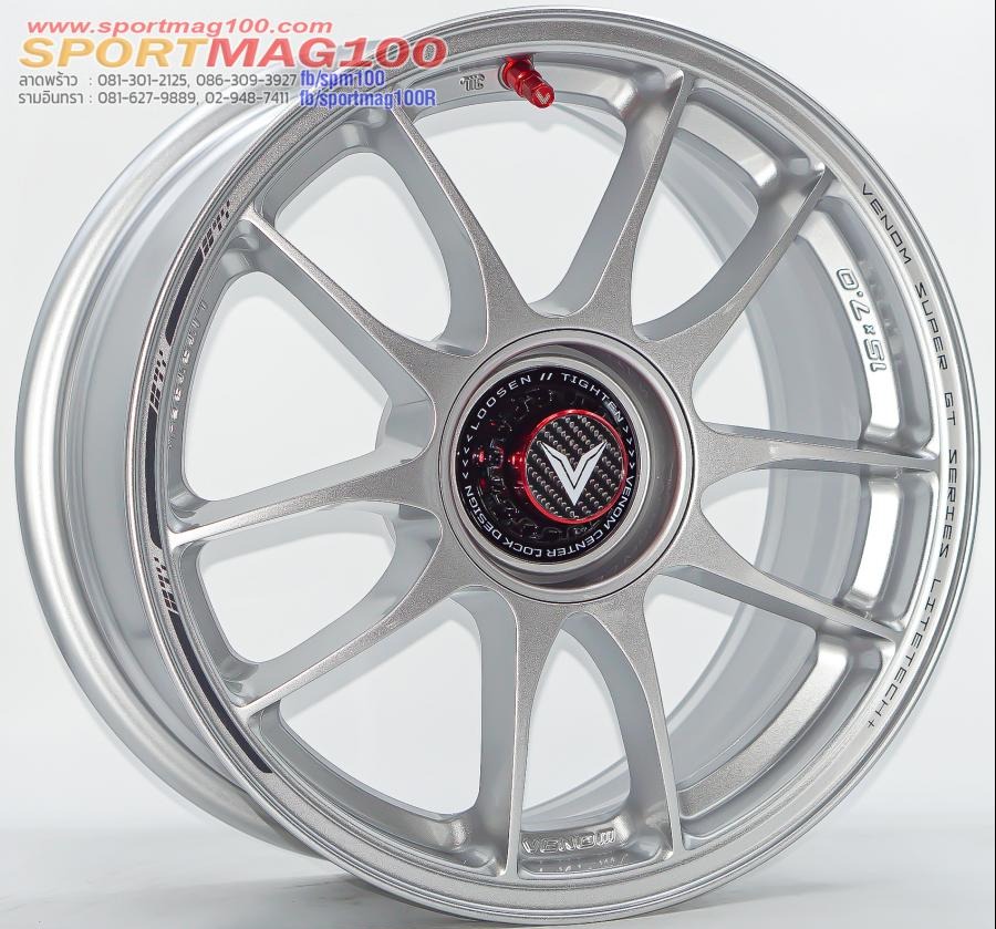 ล้อแม็ก Lenso VNK Venom Litetech+ FlowForming ขอบ15นิ้ว กว้าง7นิ้ว 4รู100 Offset35 สีซิลเวอร์