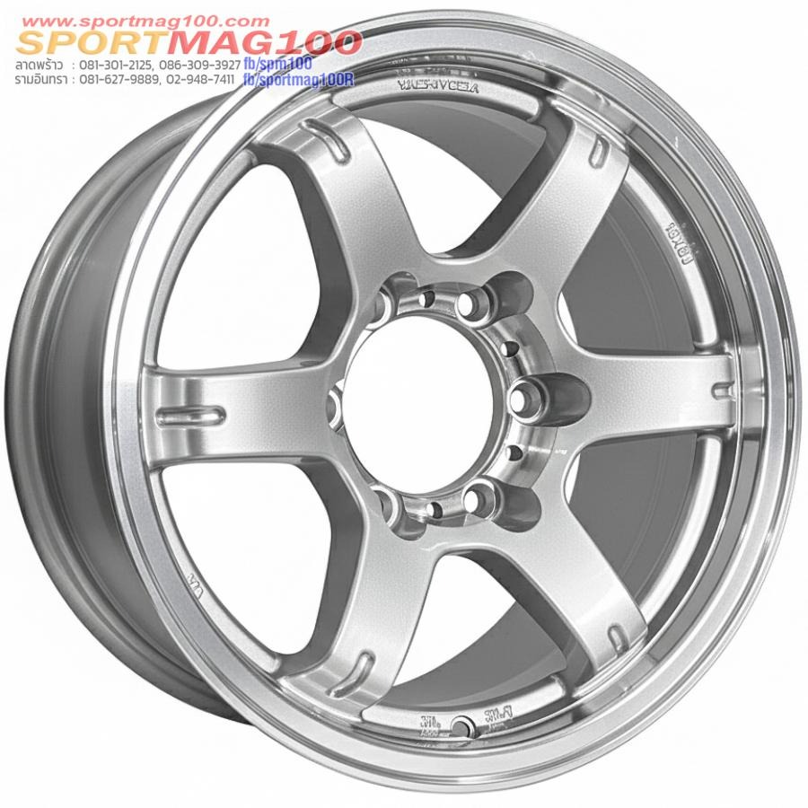 ล้อแม็ก Yachiyoda XT6 ขอบ16นิ้ว กว้าง8นิ้ว 6รู139 Offset25 สีซิลเวอร์ขอบเงา(cb108)