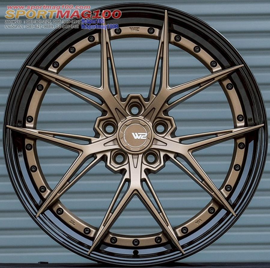 ล้อแม็ก W2X FlowForming ขอบ20นิ้ว ล้อหน้า9นิ้ว ล้อหลัง10นิ้ว 5รู114.3/112 Offset35-40 สีSatin Bronze