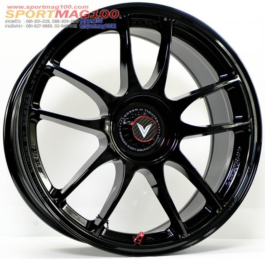 ล้อแม็ก Lenso VNK Venom Litetech+ FlowForming ขอบ17นิ้ว กว้าง7.5นิ้ว 4รู100 Offset35 สีดำเงาPadGray