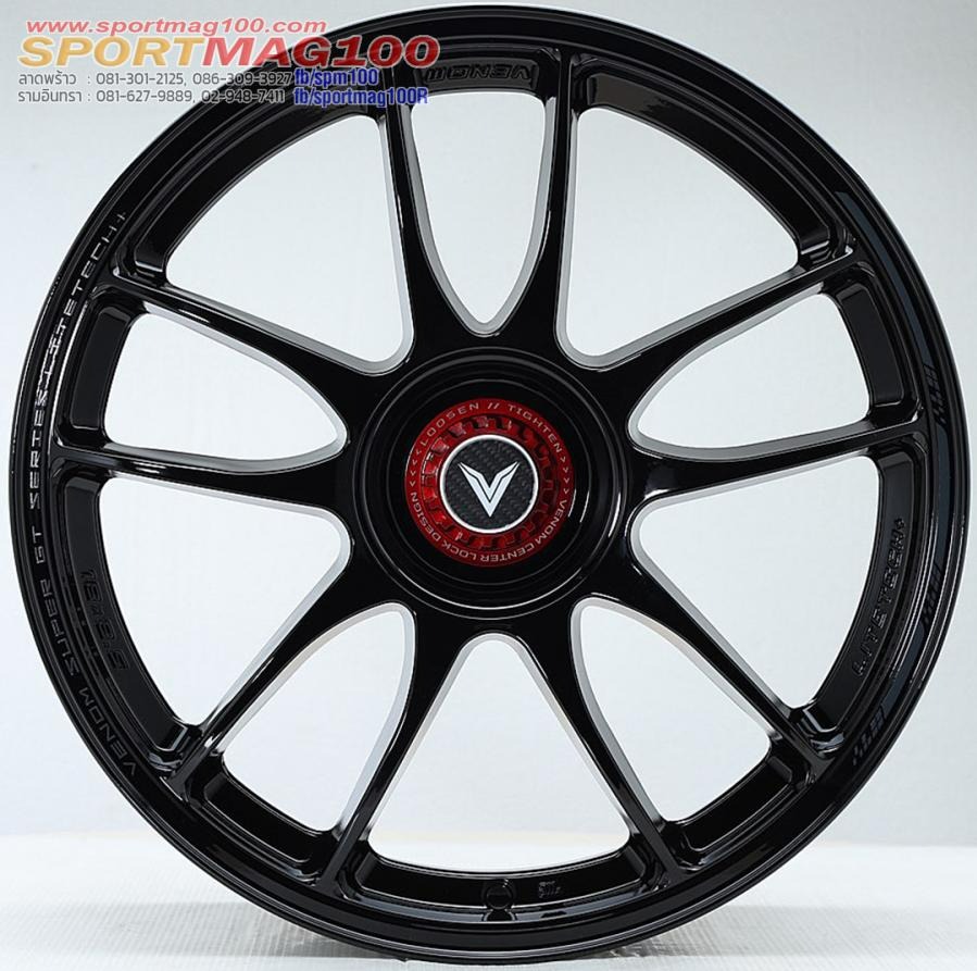 ล้อแม็ก Lenso VNK Venom Litetech+ FlowForming ขอบ17นิ้ว กว้าง7.5นิ้ว 5รู100/114.3 Offset35 สีดำเงาPadGray