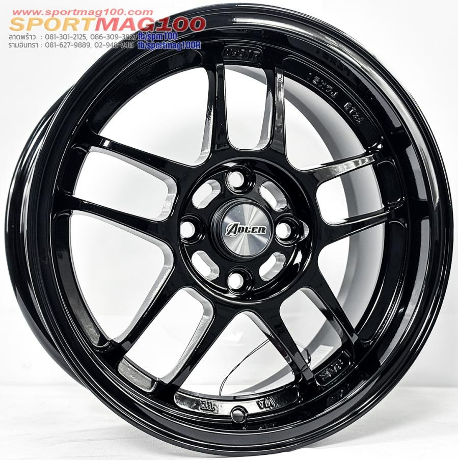 ล้อแม็ก Yachiyoda U01R FlowForming ขอบ15นิ้ว กว้าง7นิ้ว 4รู100 Offset35 สีดำเงา