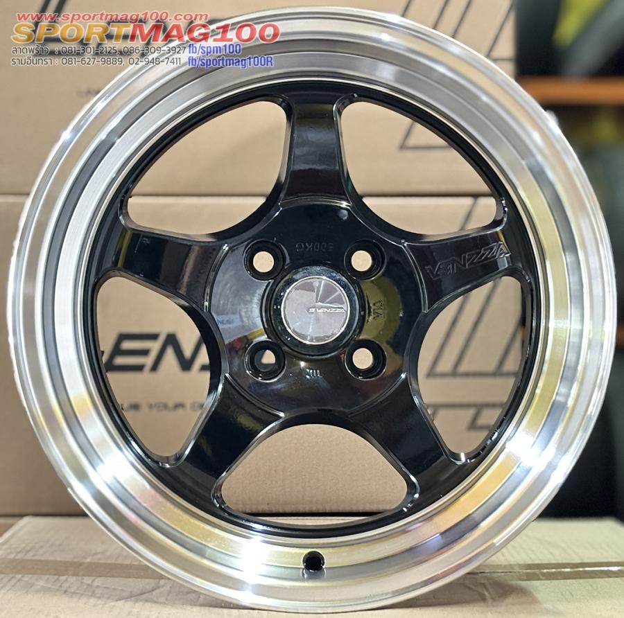 ล้อแม็กมือสอง Venzza S1 ขอบ15นิ้ว กว้าง7นิ้ว 4รู100 Offset35 สีดำขอบเงา(ลาดพร้าว)