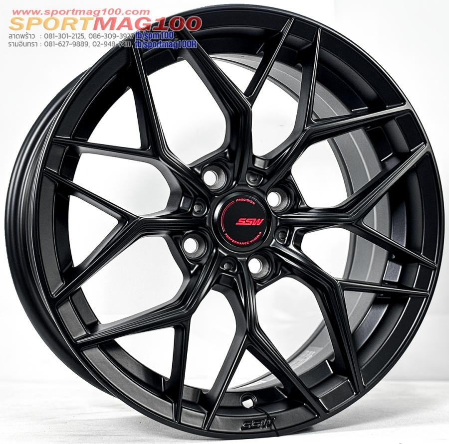 ล้อแม็ก SSW S443 ขอบ15นิ้ว กว้าง7นิ้ว 4รู100 Offset38 สีดำด้าน