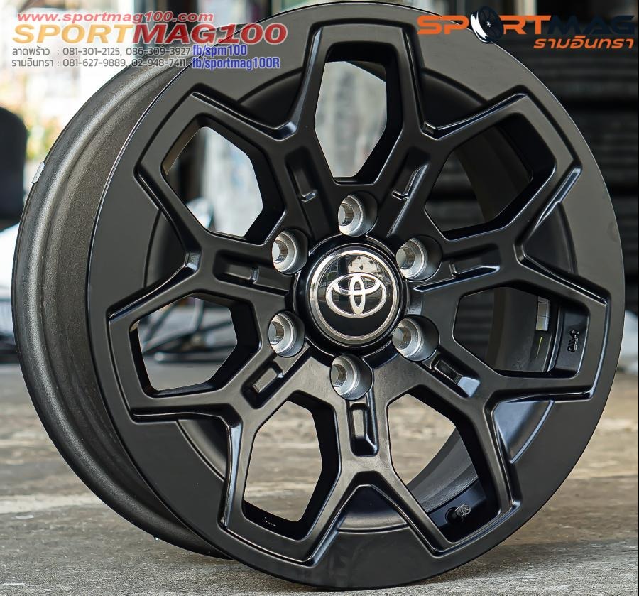ล้อป้ายแดง Toyota Travo ขนาด18นิ้ว กว้าง 7.5นิ้ว 6รู139.7 Offset30 สีดำด้าน (รามอินทรา)