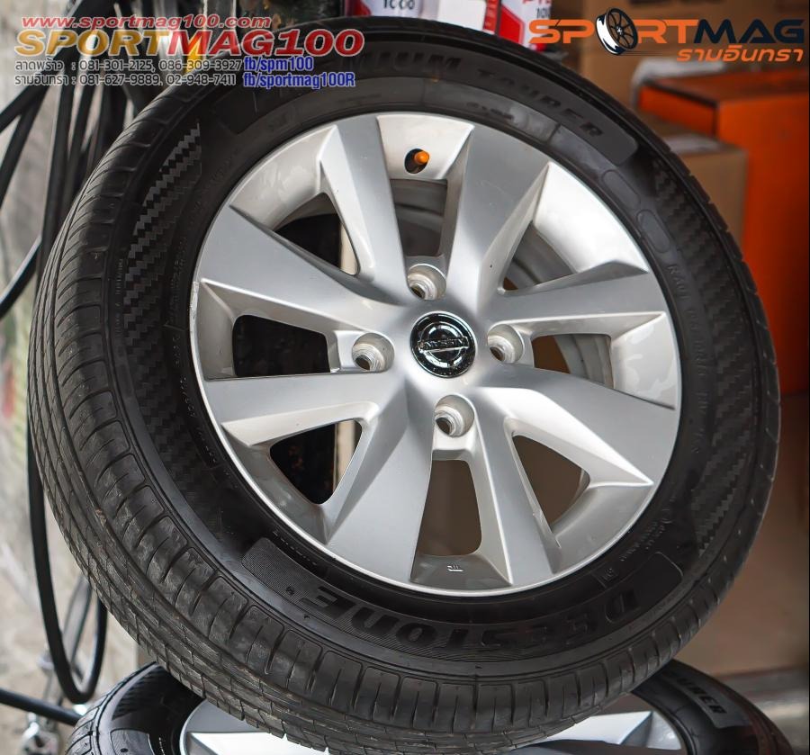 ล้อติดรถ Nissan Livina ขอบ15นิ้ว กว้าง5.5นิ้ว 4รู100 Offset45 สีซิลเวอร์(รามอินทรา)