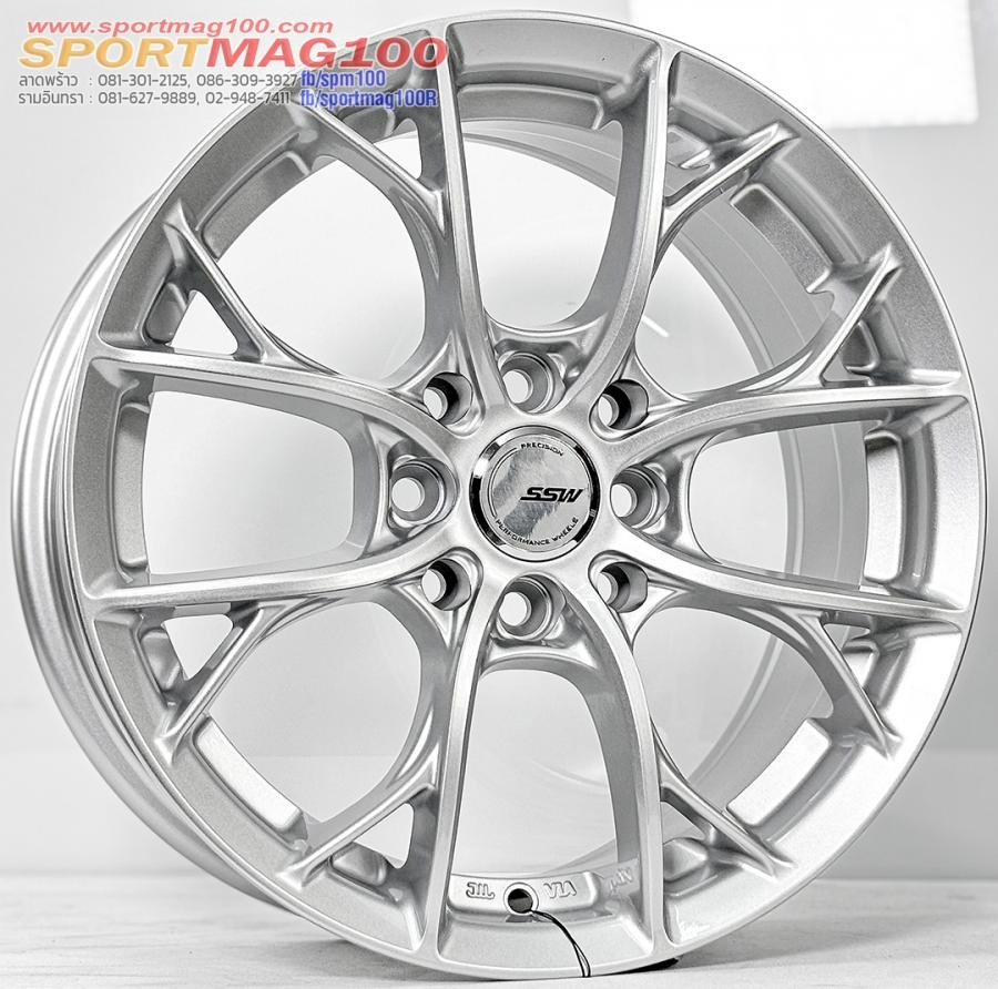 ล้อแม็ก SSW S428 ขอบ15นิ้ว กว้าง6.5นิ้ว 4รู100/114.3 Offset38 สีซิลเวอร์