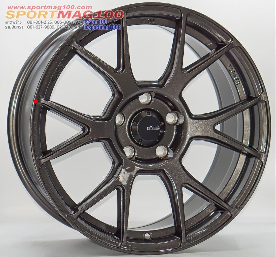 ล้อแม็กใหม่ FlowForming USA Konig Ampliform ขอบ18นิ้ว กว้าง8.5นิ้ว 5รู120 Offset35 สีกันเมทาลิก