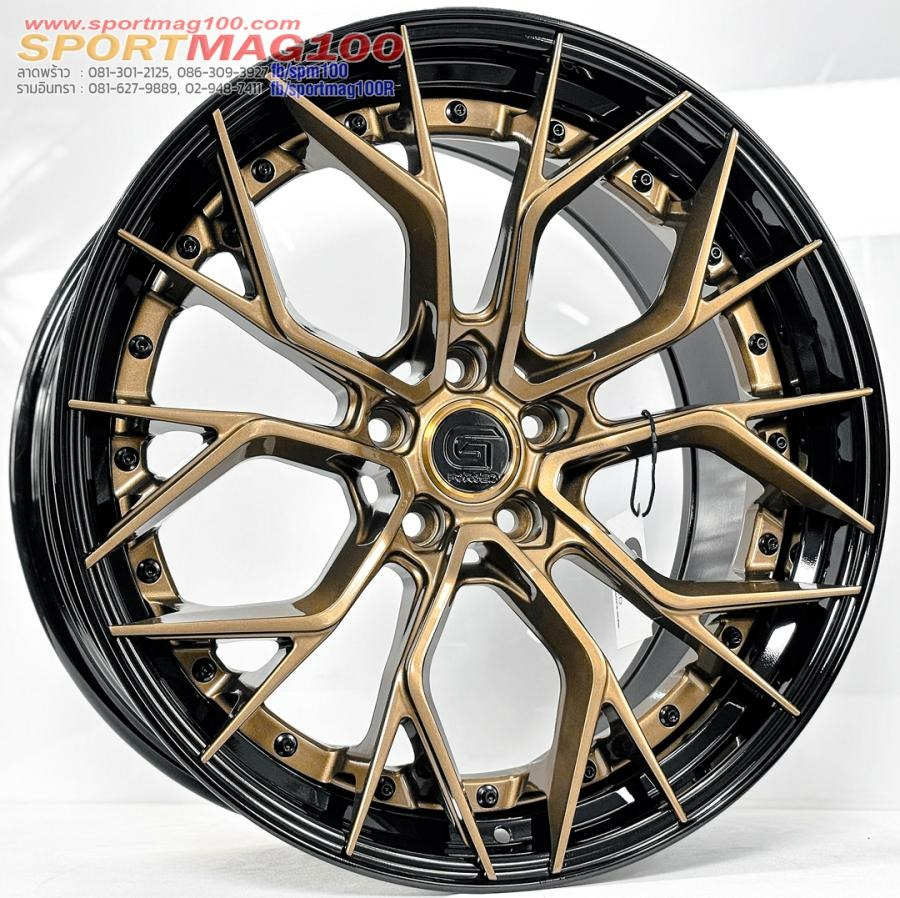 ล้อแม็ก G-Forged GF09 FlowForming ขอบ20นิ้ว กว้าง F8.5นิ้ว R10นิ้ว 5รู114.3/112 Offset32-40 สีCopperขอบดำเงา