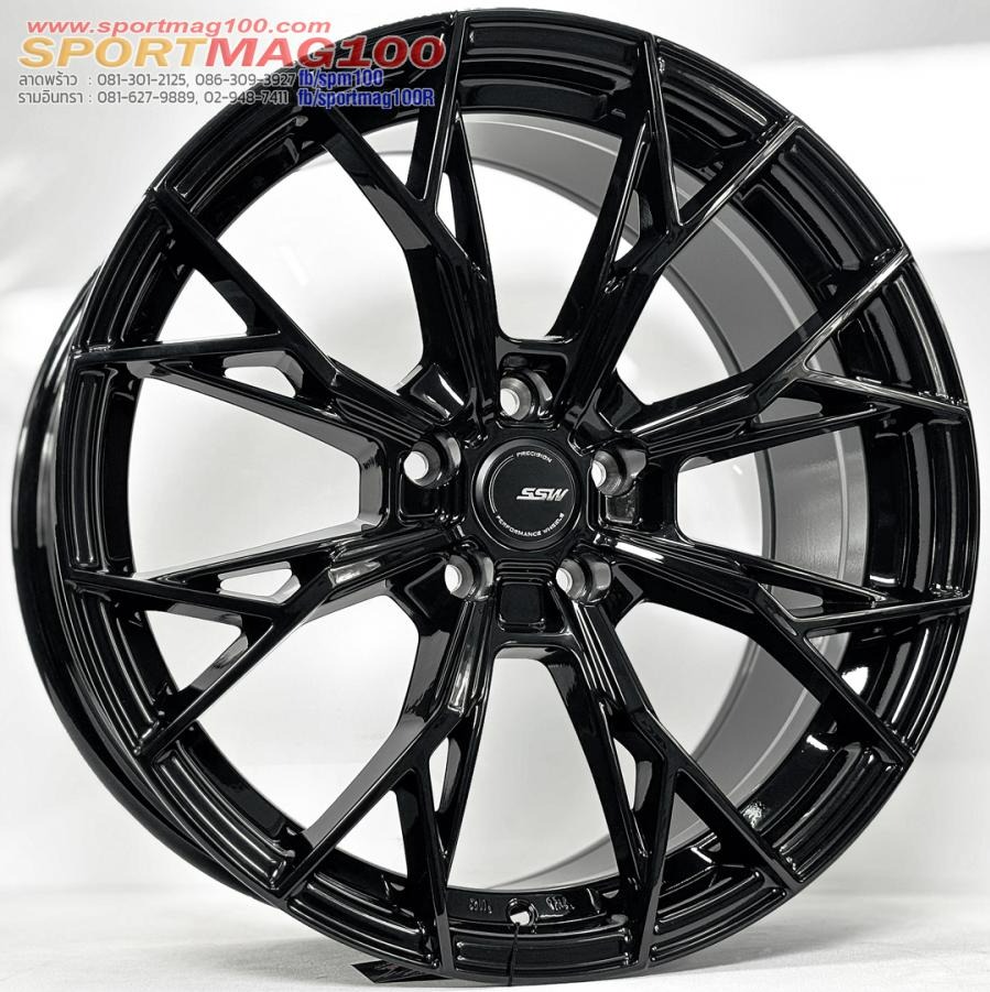 ล้อแม็ก SSW S389 ขอบ18นิ้ว กว้าง8.5นิ้ว 5รู108 Offset38 สีดำเงา