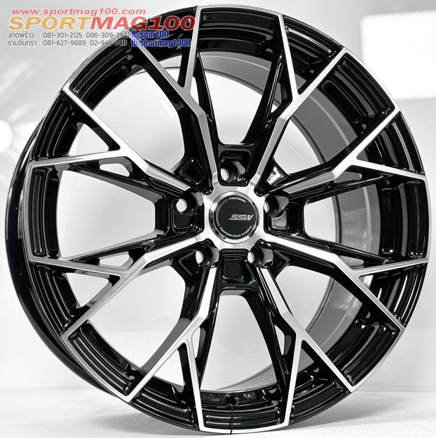 ล้อแม็ก SSW S389 ขอบ17นิ้ว กว้าง8นิ้ว 5รู108 Offset38 สีดำหน้าเงา