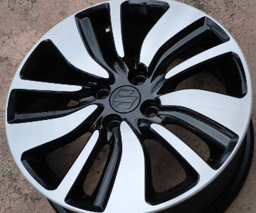 ล้อแม็ก Suzuki Swift 4รู100 สีดำหน้าเงาโลโก้ดำ กว้าง6 ขอบ16นิ้ว(รามอินทรา)