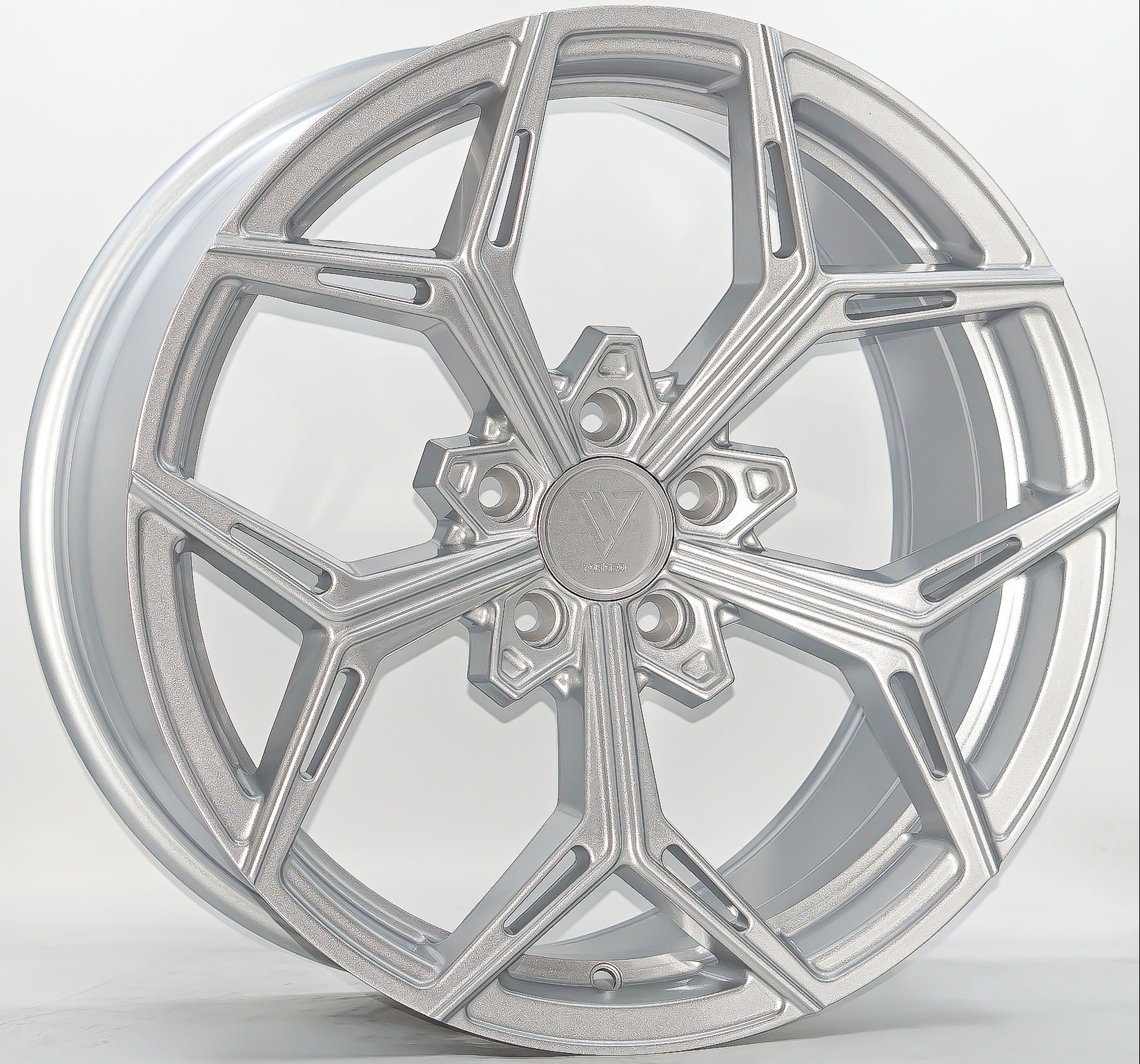 ล้อแม็ก V Forged V007 Flowforming ขอบ18นิ้ว กว้าง8.5นิ้ว 5รู108 Offset35 สีซิลเวอร์