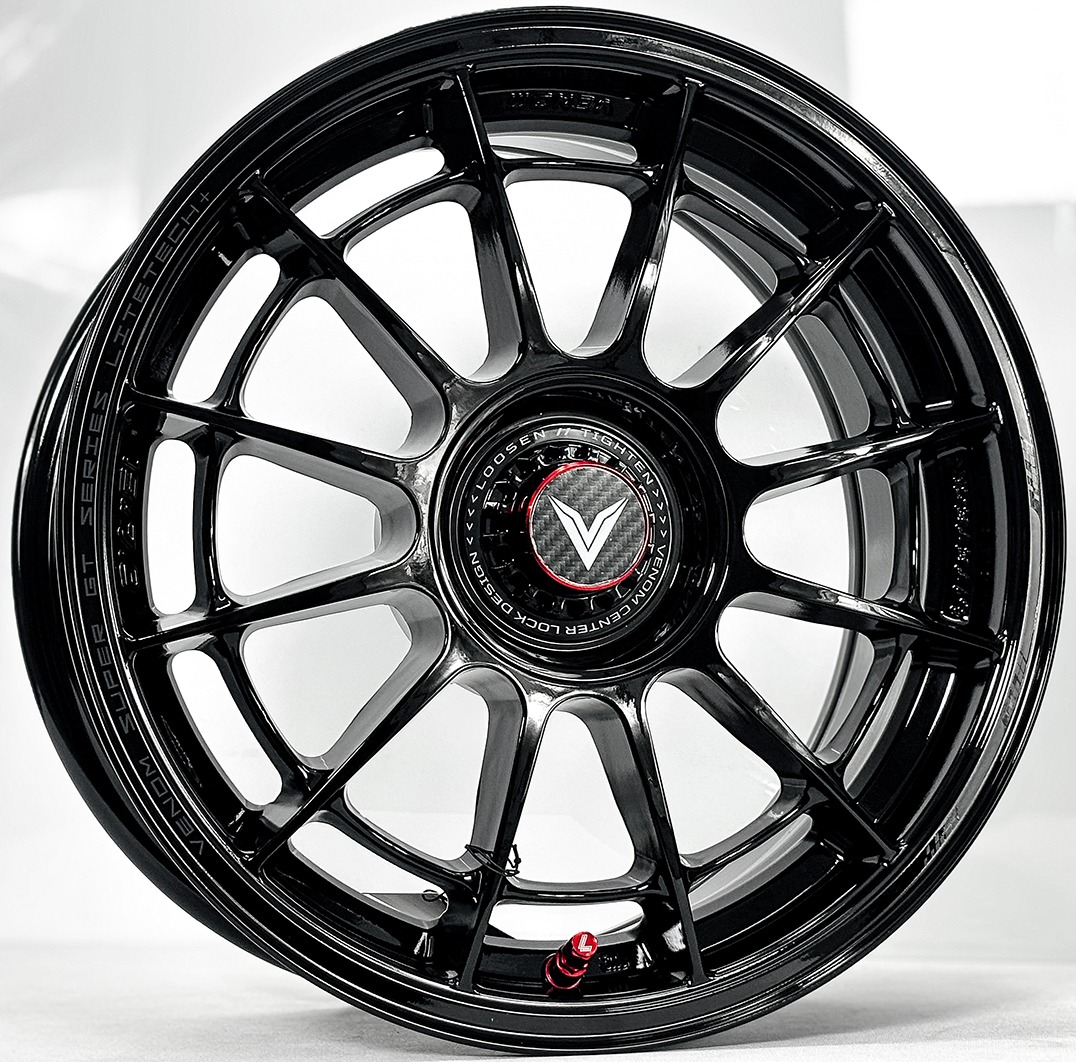 ล้อแม็ก Lenso VNN Venom Litetech+ FlowForming ขอบ15นิ้ว กว้าง7นิ้ว 4รู100 Offset35 สีดำเงา