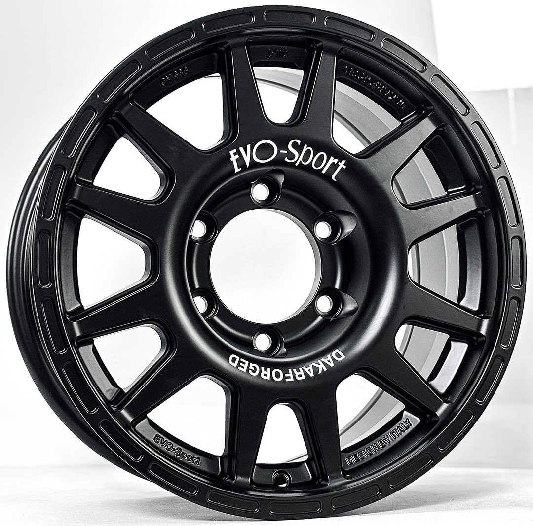 ล้อแม็ก New Evo Cross ขอบ16นิ้ว กว้าง8นิ้ว 6รู139.7 Offset10 สีดำด้าน